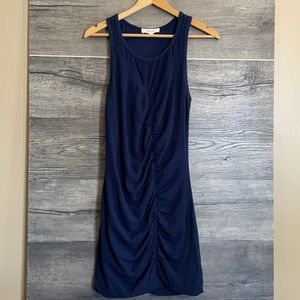 SOLOW perforated racerback gathered dress